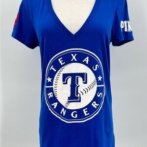 PINK Victoria's Secret Texas Rangers Women's V-Neck Top, M